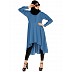 Modest Kurti with potli buttons neck design- French Blue Modest Kurti with potli buttons neck design- French Blue